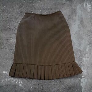 Pinstripe Midi Skirt Office Siren Dark Academia Corporate Core Pleated Hem